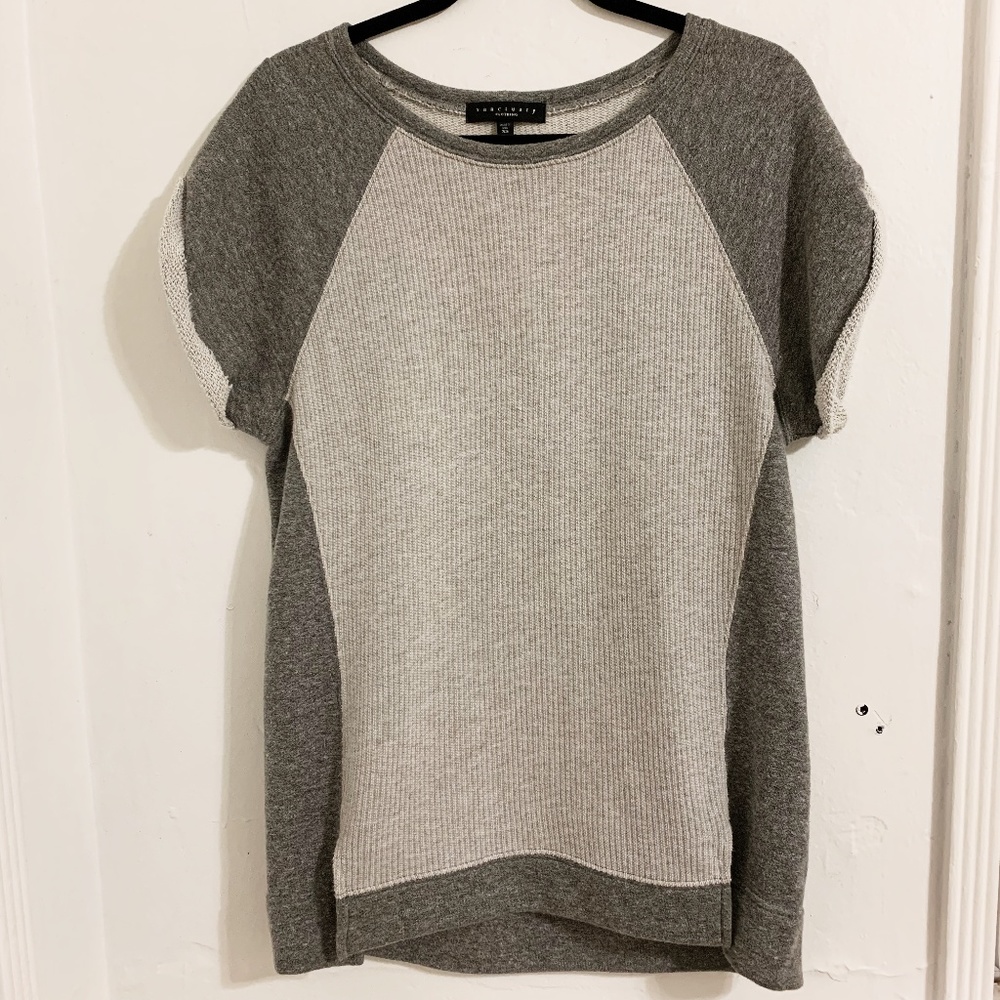 SANCTUARY Grey Short Sleeve Sweater Top